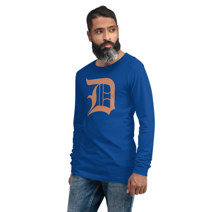 Detroit 'Old English D' T-Shirt (Copper Color) | Unisex Long Sleeve