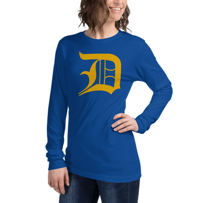 Detroit 'Old English D' T-Shirt (Gold) | Unisex Long Sleeve