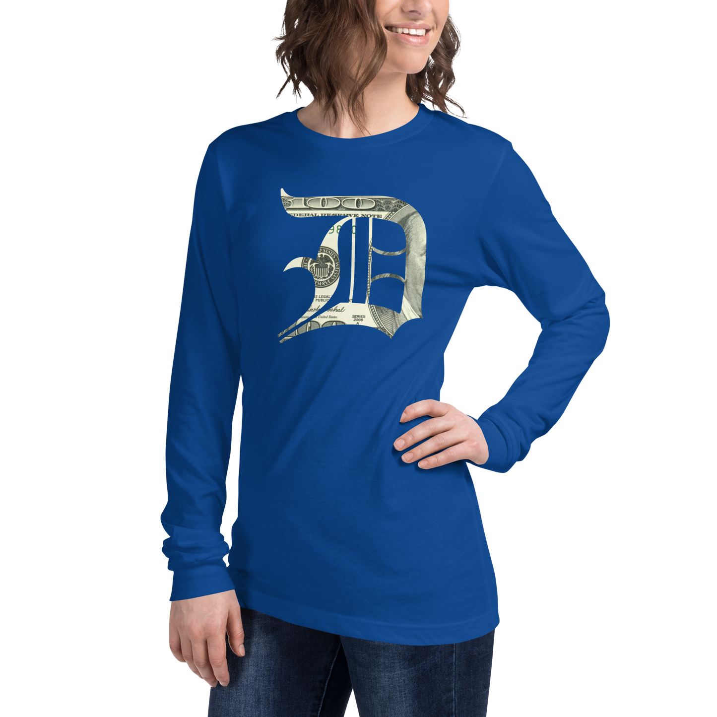 Detroit 'Old English D' T-Shirt (Benjamins Edition) | Unisex Long Sleeve