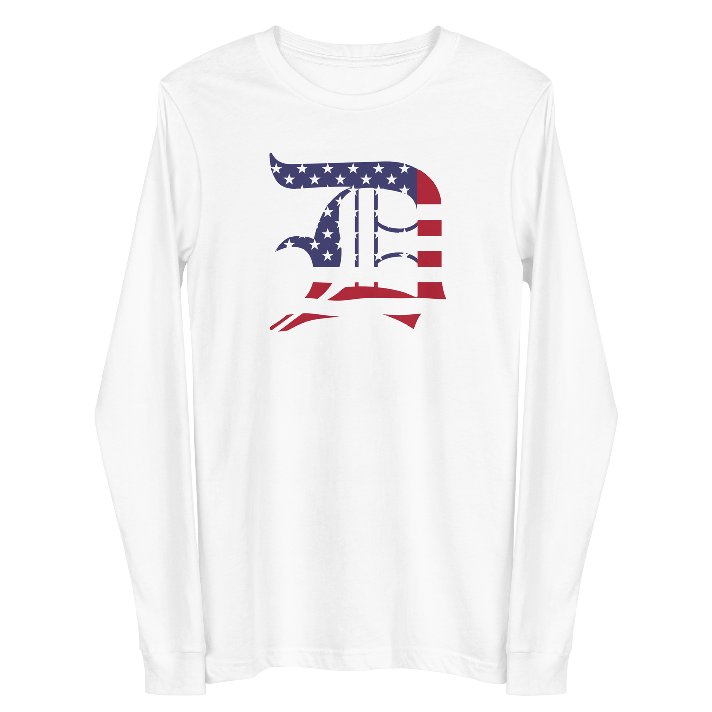 Detroit 'Old English D' T-Shirt (Patriotic Edition) | Unisex Long Sleeve