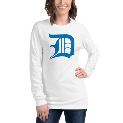 Detroit 'Old English D' T-Shirt (Azure) | Unisex Long Sleeve