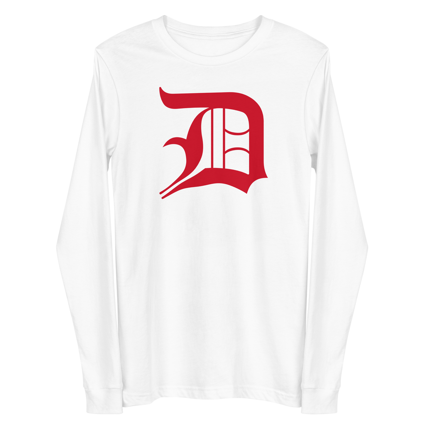 Detroit 'Old English D' T-Shirt (Aliform Red) | Unisex Long Sleeve