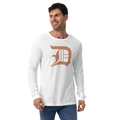 Detroit 'Old English D' T-Shirt (Copper Color) | Unisex Long Sleeve