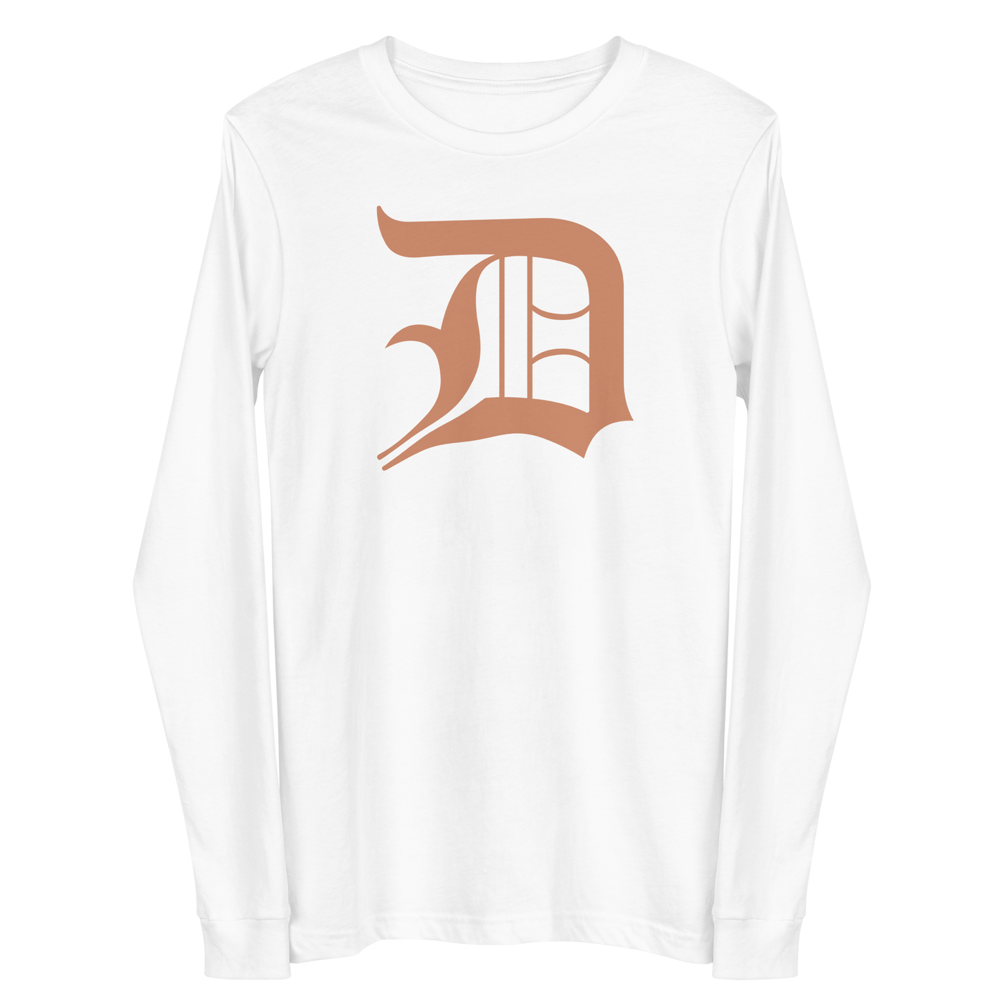 Detroit 'Old English D' T-Shirt (Copper Color) | Unisex Long Sleeve