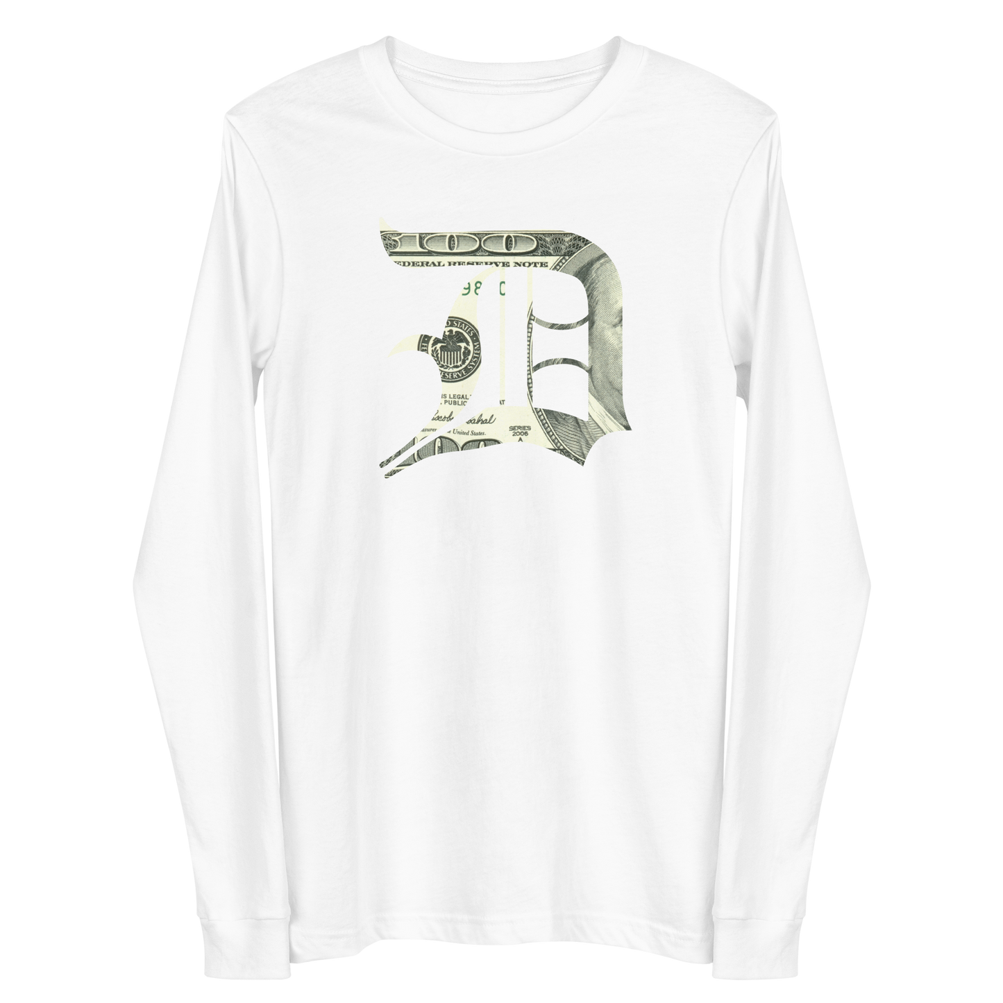 Detroit 'Old English D' T-Shirt (Benjamins Edition) | Unisex Long Sleeve