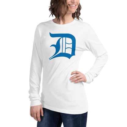 Detroit 'Old English D' T-Shirt (Azure) | Unisex Long Sleeve