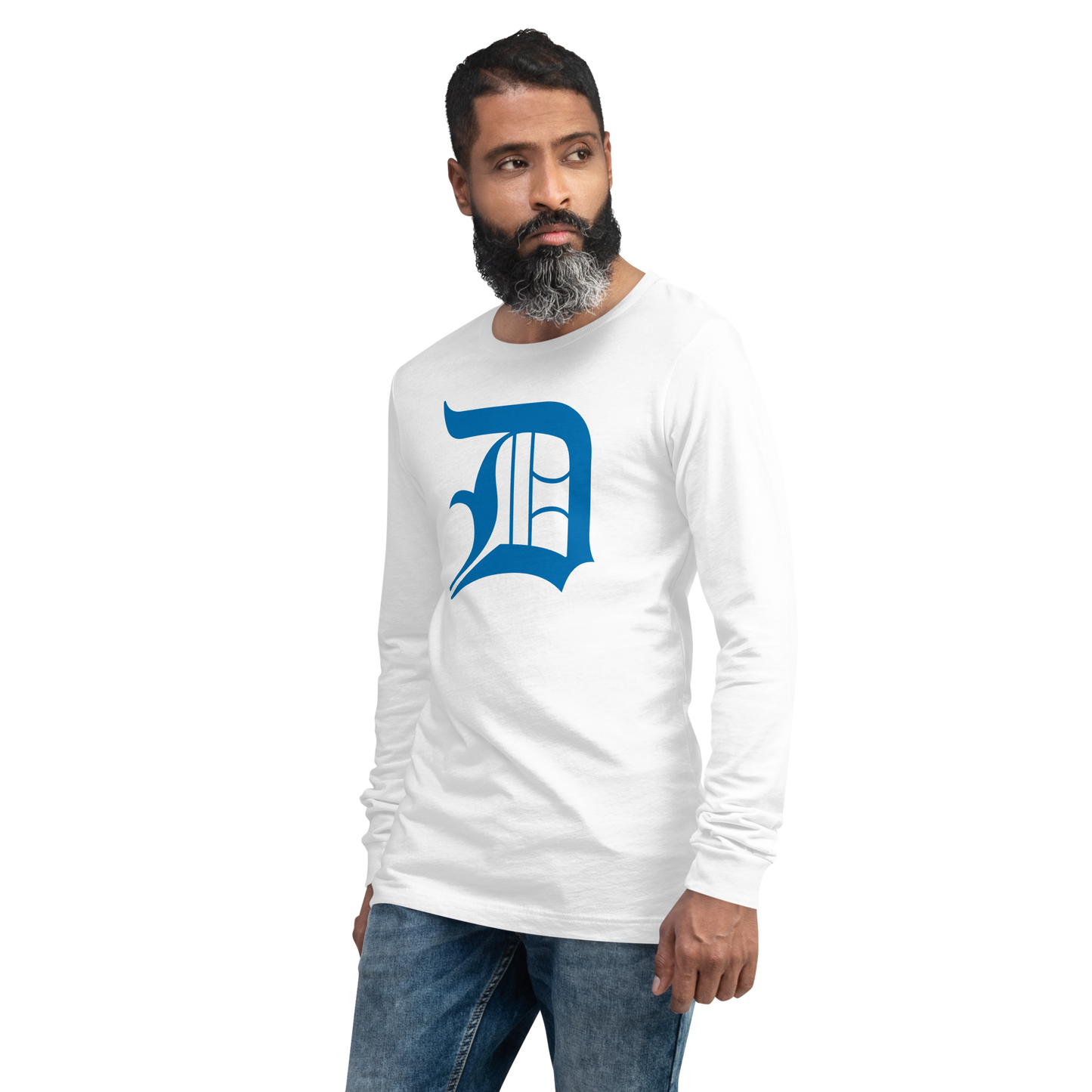 Detroit 'Old English D' T-Shirt (Azure) | Unisex Long Sleeve