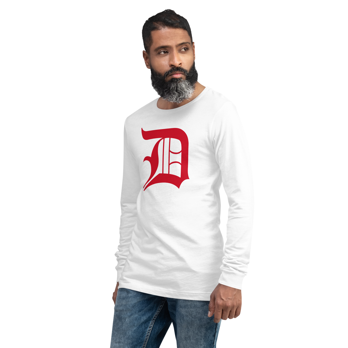 Detroit 'Old English D' T-Shirt (Aliform Red) | Unisex Long Sleeve