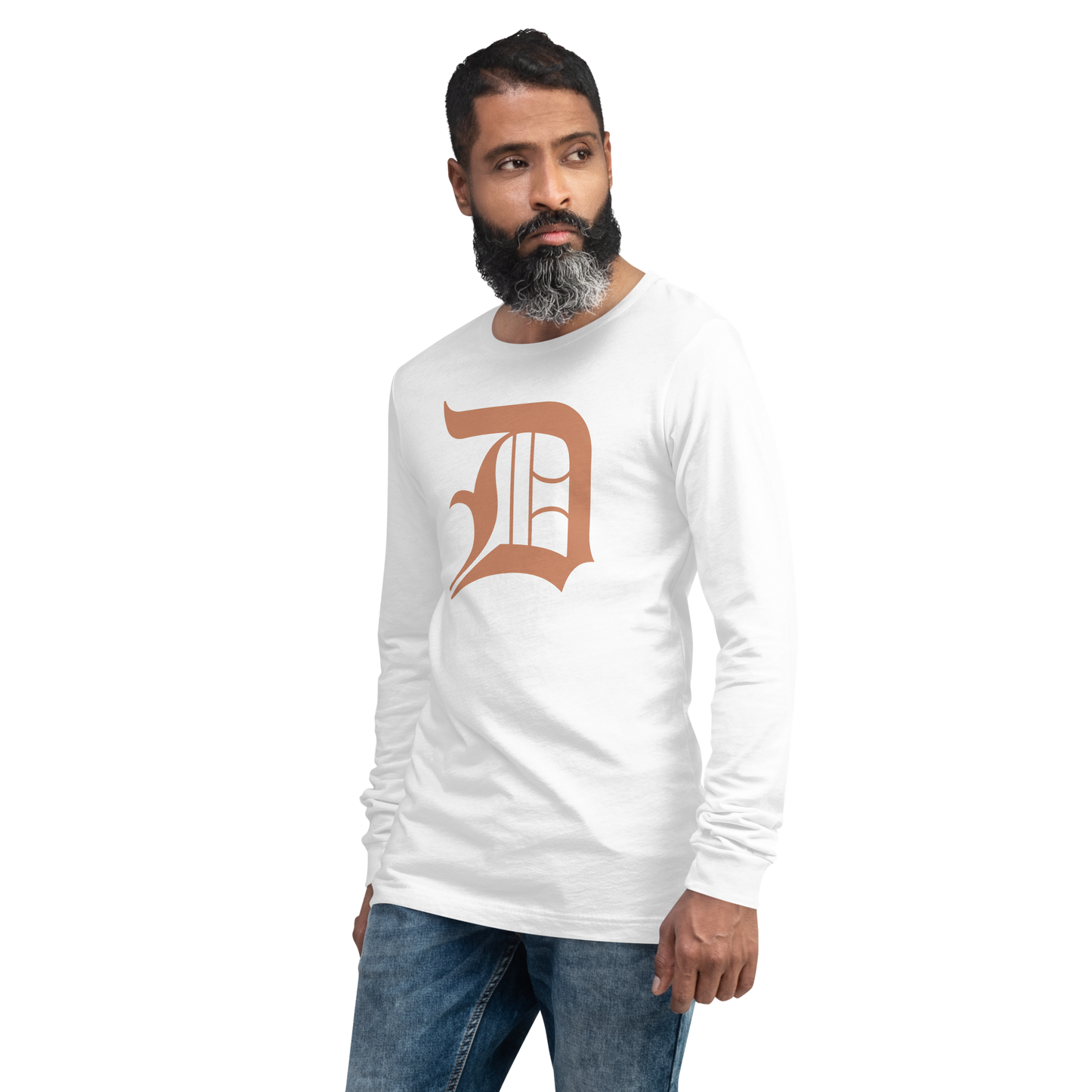 Detroit 'Old English D' T-Shirt (Copper Color) | Unisex Long Sleeve