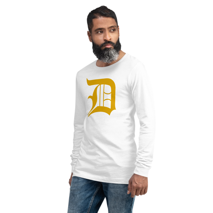 Detroit 'Old English D' T-Shirt (Gold) | Unisex Long Sleeve