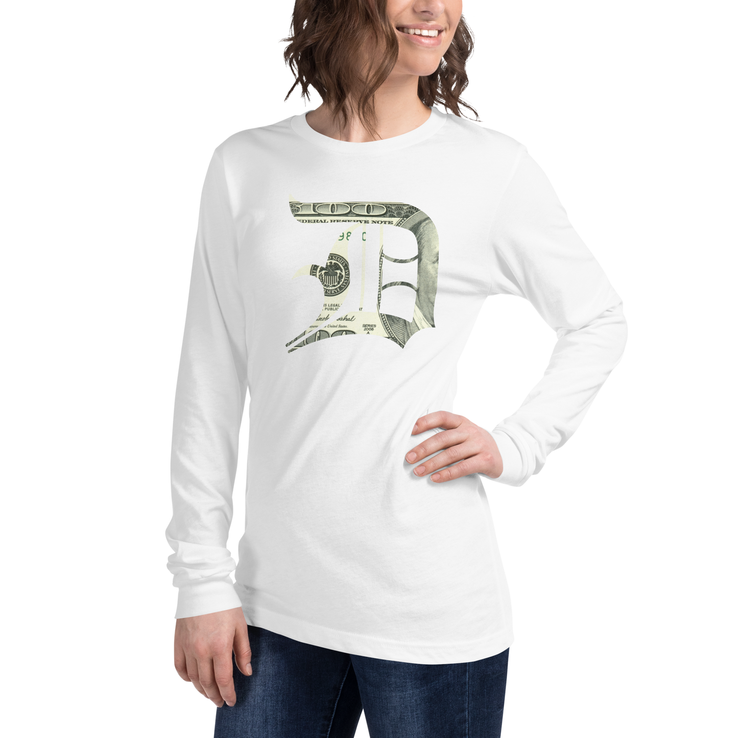 Detroit 'Old English D' T-Shirt (Benjamins Edition) | Unisex Long Sleeve