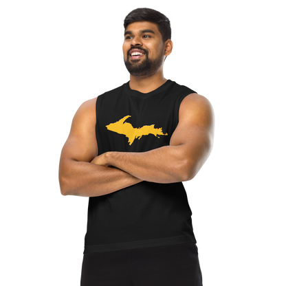 Michigan Upper Peninsula Muscle Shirt (w/ Gold UP Outline)