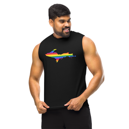 Michigan Upper Peninsula Muscle Shirt (w/ UP Rainbow Pride Flag)