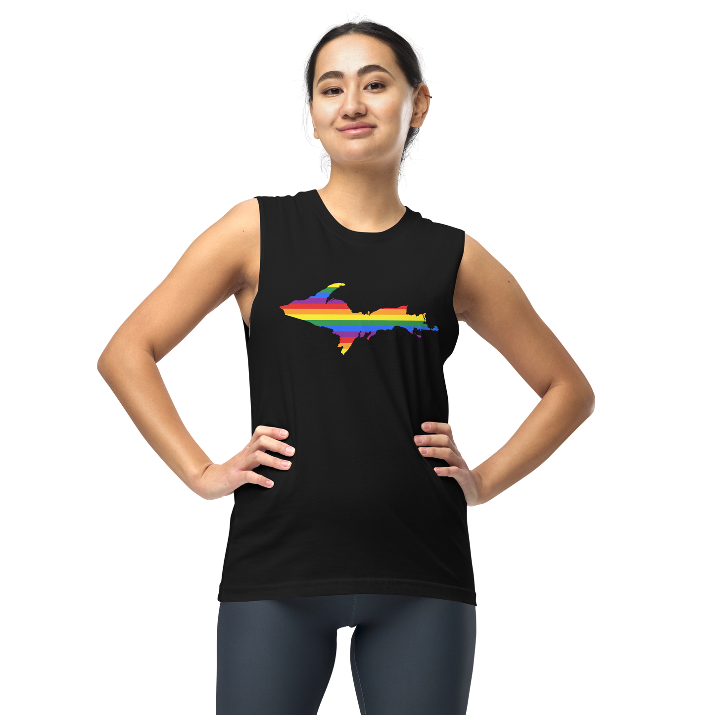 Michigan Upper Peninsula Muscle Shirt (w/ UP Rainbow Pride Flag)