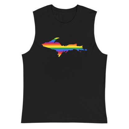 Michigan Upper Peninsula Muscle Shirt (w/ UP Rainbow Pride Flag)