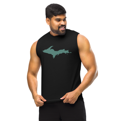 Michigan Upper Peninsula Muscle Shirt (w/ Copper Green UP Outline)