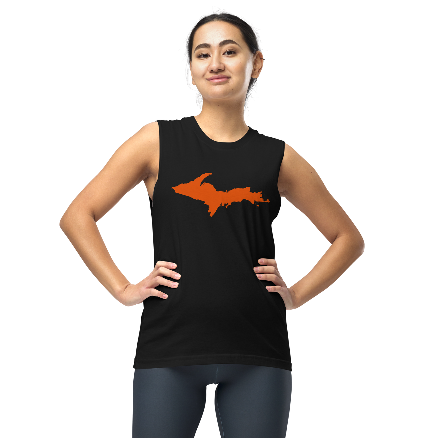 Michigan Upper Peninsula Muscle Shirt (w/ Orange UP Outline)