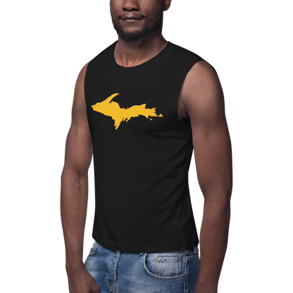 Michigan Upper Peninsula Muscle Shirt (w/ Gold UP Outline)