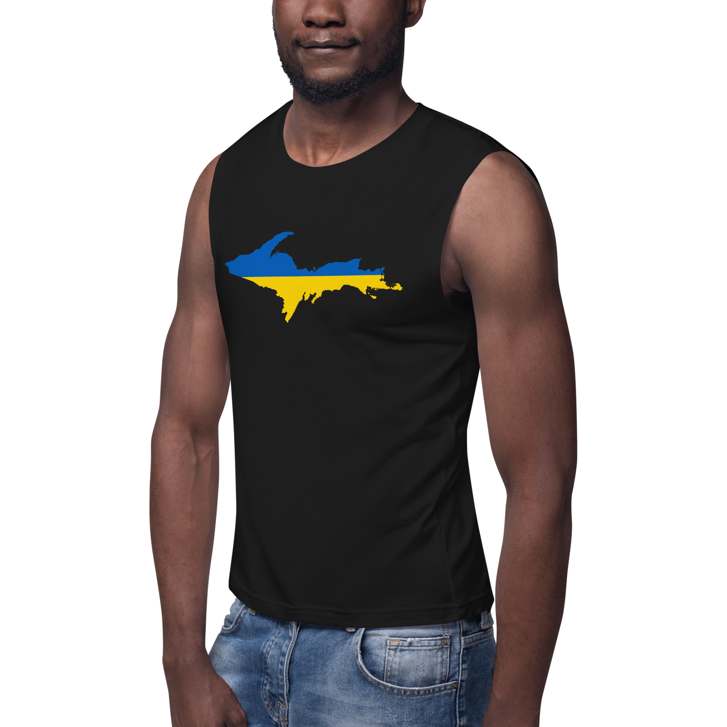 Michigan Upper Peninsula Muscle Shirt (w/ UP Ukraine Flag)