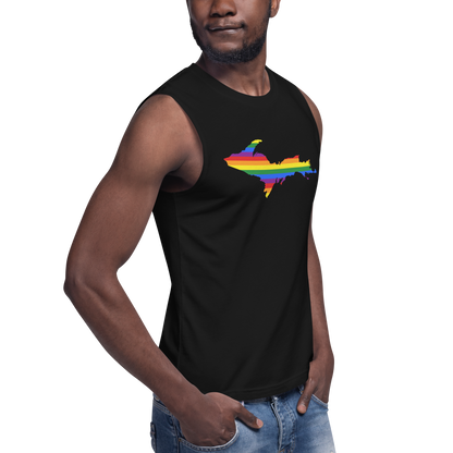 Michigan Upper Peninsula Muscle Shirt (w/ UP Rainbow Pride Flag)