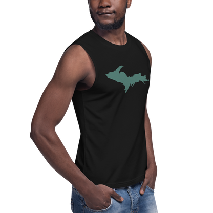 Michigan Upper Peninsula Muscle Shirt (w/ Copper Green UP Outline)