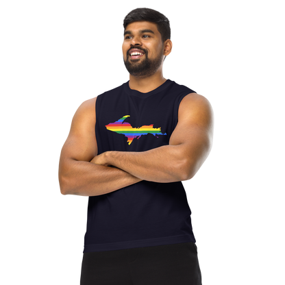 Michigan Upper Peninsula Muscle Shirt (w/ UP Rainbow Pride Flag)