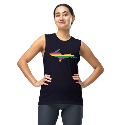 Michigan Upper Peninsula Muscle Shirt (w/ UP Rainbow Pride Flag)