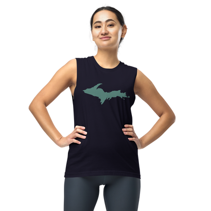 Michigan Upper Peninsula Muscle Shirt (w/ Copper Green UP Outline)