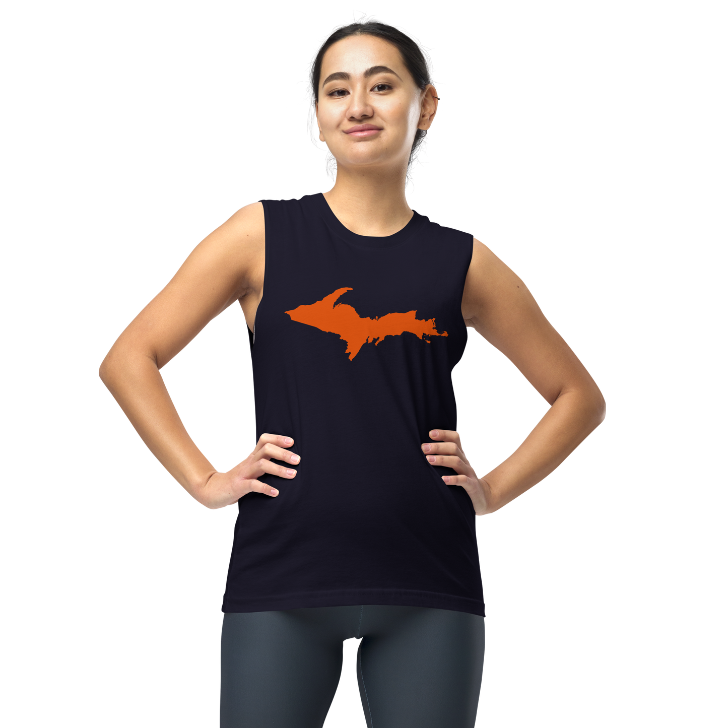 Michigan Upper Peninsula Muscle Shirt (w/ Orange UP Outline)