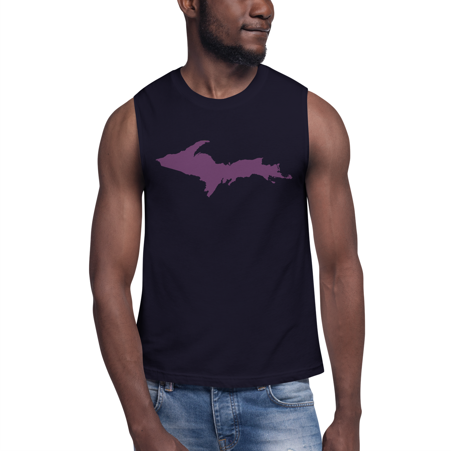 Michigan Upper Peninsula Muscle Shirt (w/ Plum UP Outline)