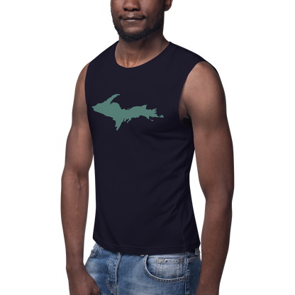 Michigan Upper Peninsula Muscle Shirt (w/ Copper Green UP Outline)