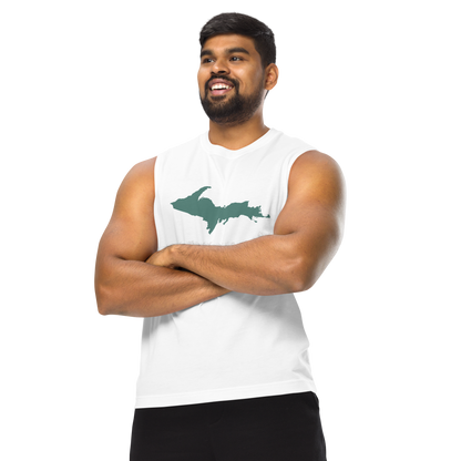 Michigan Upper Peninsula Muscle Shirt (w/ Copper Green UP Outline)