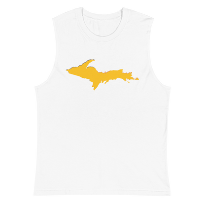 Michigan Upper Peninsula Muscle Shirt (w/ Gold UP Outline)