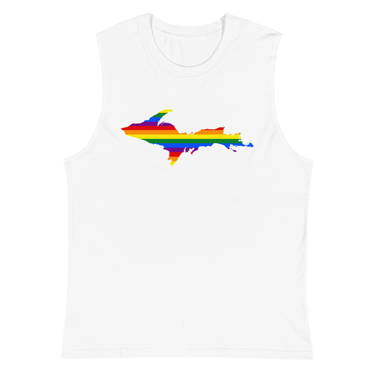 Michigan Upper Peninsula Muscle Shirt (w/ UP Rainbow Pride Flag)