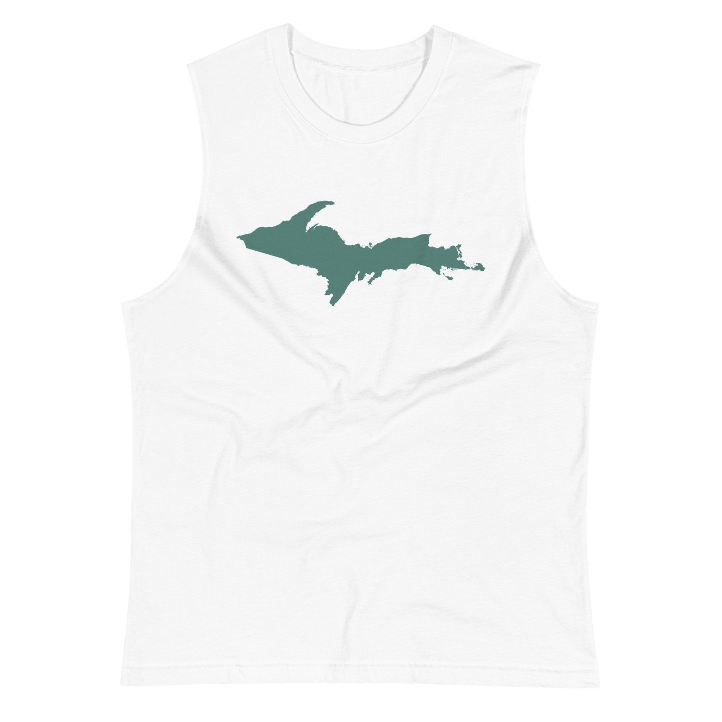 Michigan Upper Peninsula Muscle Shirt (w/ Copper Green UP Outline)