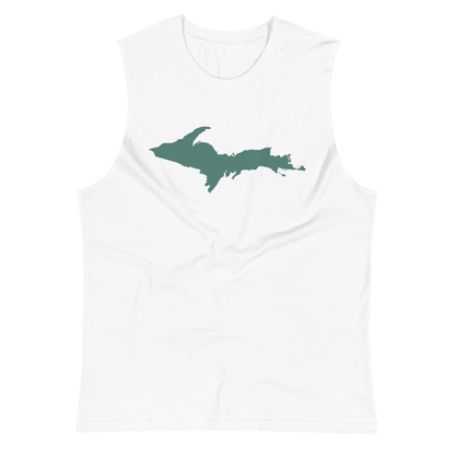 Michigan Upper Peninsula Muscle Shirt (w/ Copper Green UP Outline)