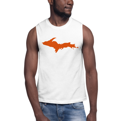 Michigan Upper Peninsula Muscle Shirt (w/ Orange UP Outline)