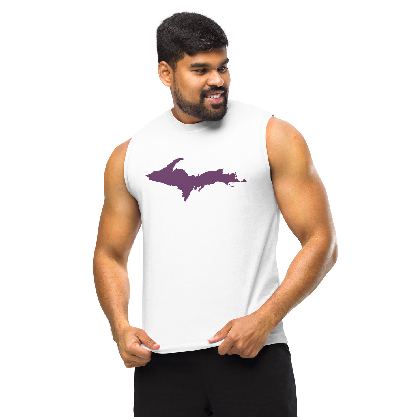 Michigan Upper Peninsula Muscle Shirt (w/ Plum UP Outline)