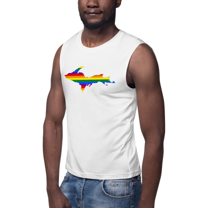 Michigan Upper Peninsula Muscle Shirt (w/ UP Rainbow Pride Flag)