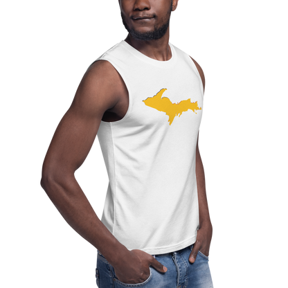 Michigan Upper Peninsula Muscle Shirt (w/ Gold UP Outline)