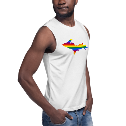 Michigan Upper Peninsula Muscle Shirt (w/ UP Rainbow Pride Flag)