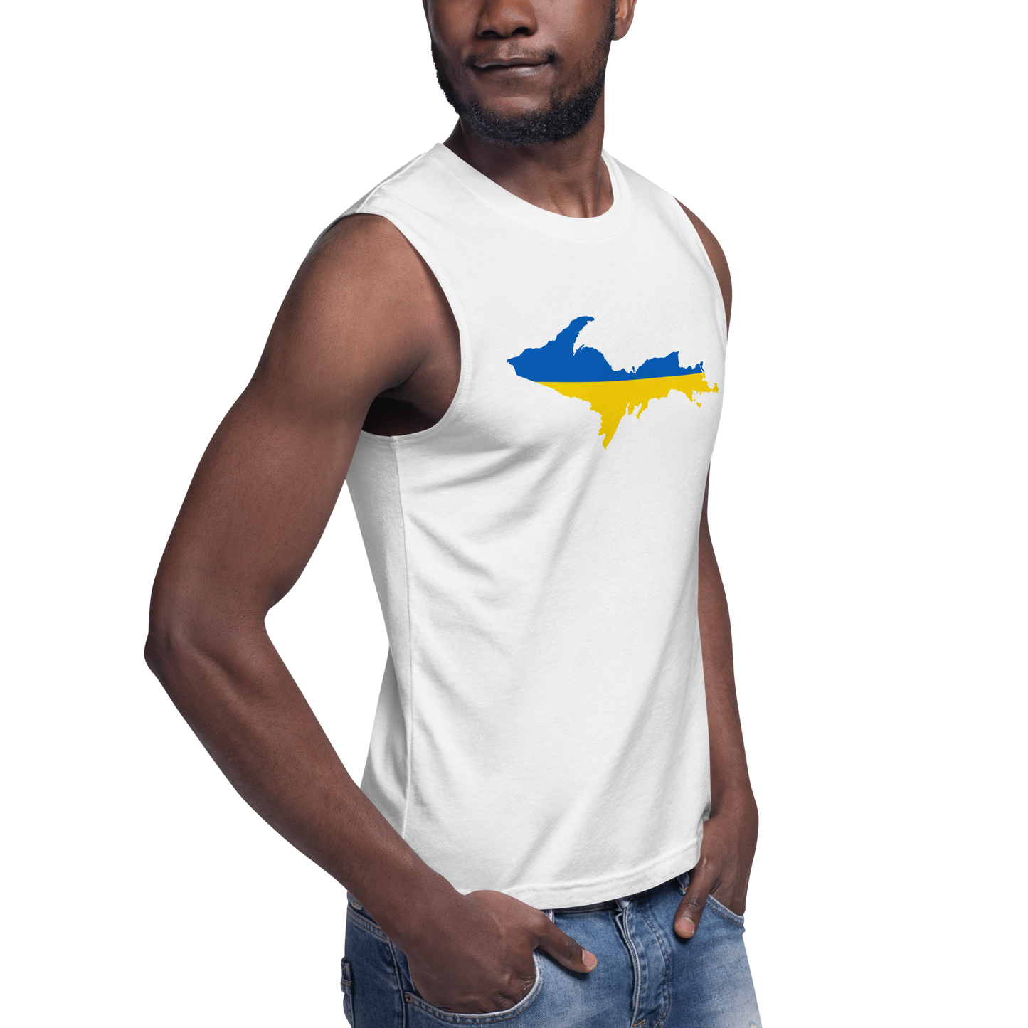 Michigan Upper Peninsula Muscle Shirt (w/ UP Ukraine Flag)