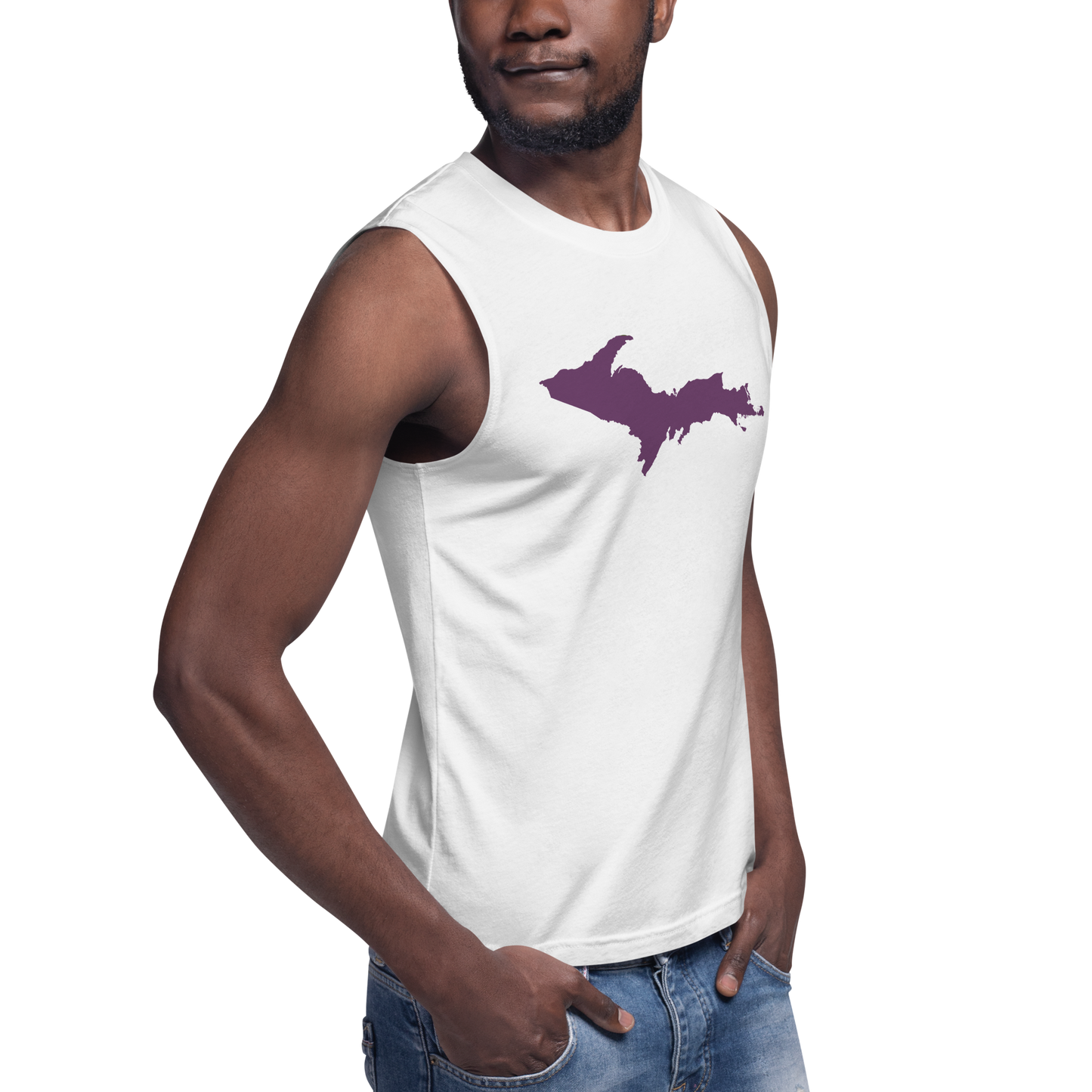 Michigan Upper Peninsula Muscle Shirt (w/ Plum UP Outline)