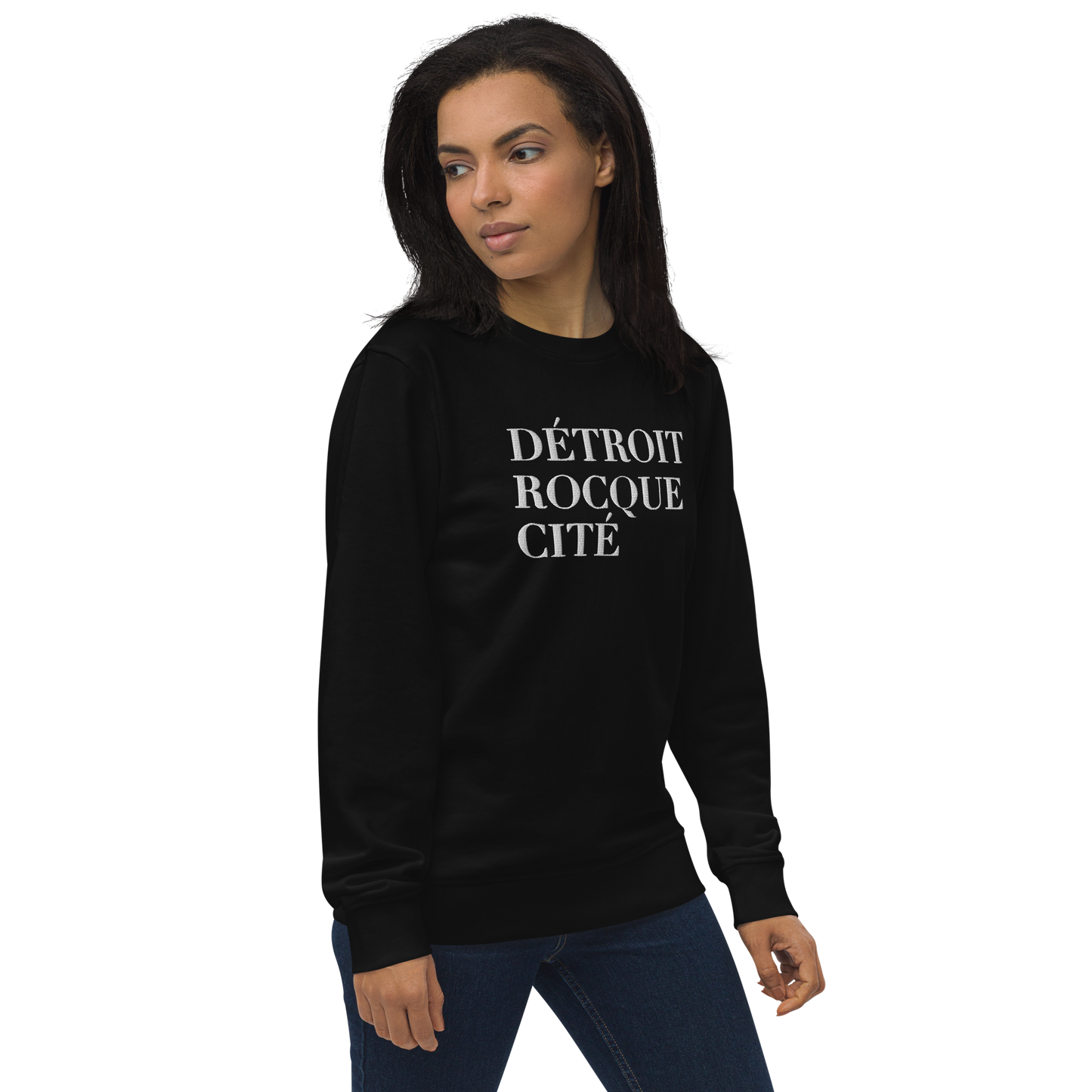 'Détroit Rocque Cité' Sweatshirt | Unisex Organic - Emb.