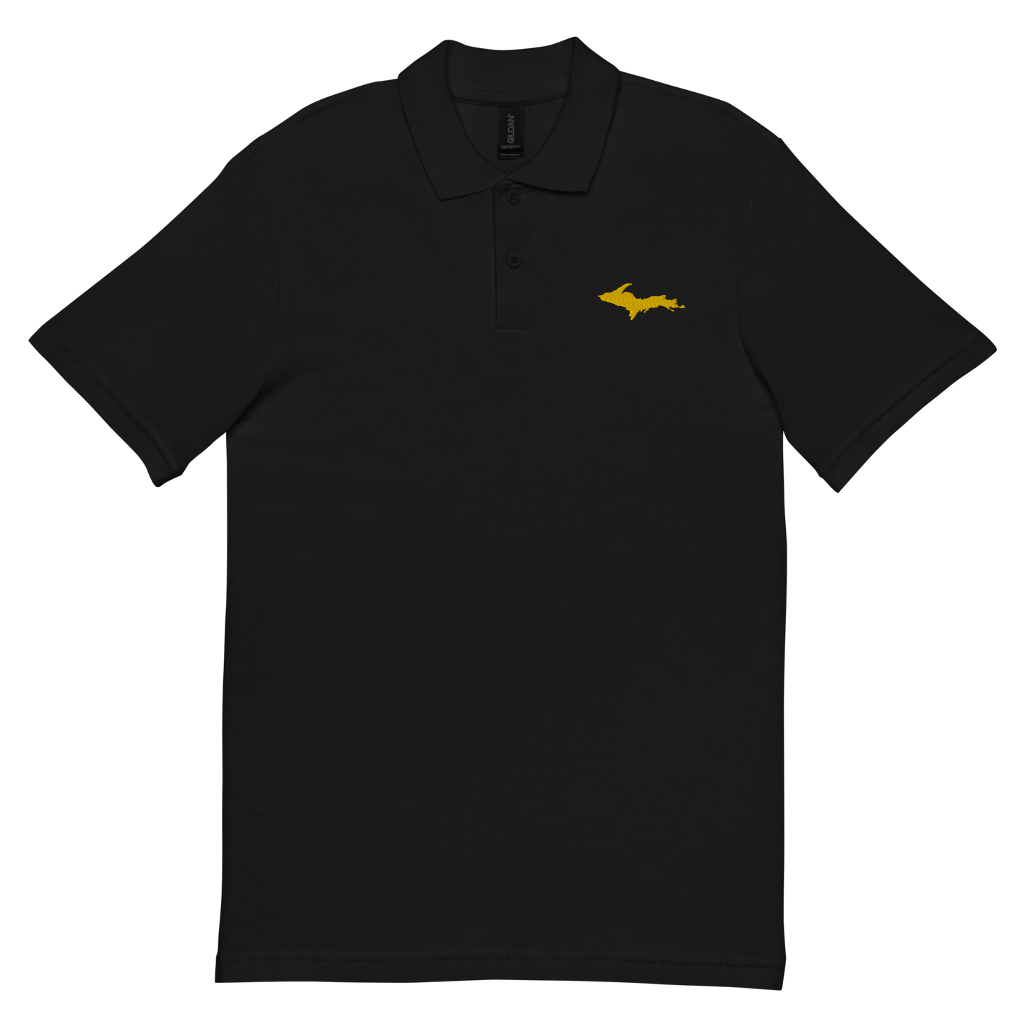 Michigan Upper Peninsula Polo Shirt (w/ Gold UP Outline) | Unisex Pique