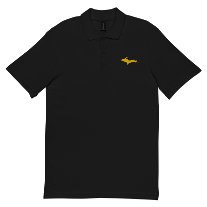 Michigan Upper Peninsula Polo Shirt (w/ Gold UP Outline) | Unisex Pique