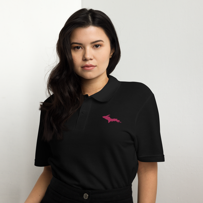 Michigan Upper Peninsula Polo Shirt (w/ Pink UP Outline) | Unisex Pique