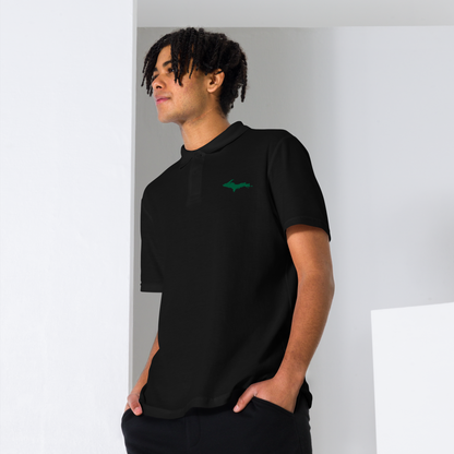 Michigan Upper Peninsula Polo Shirt (w/ Green UP Outline) | Unisex Pique