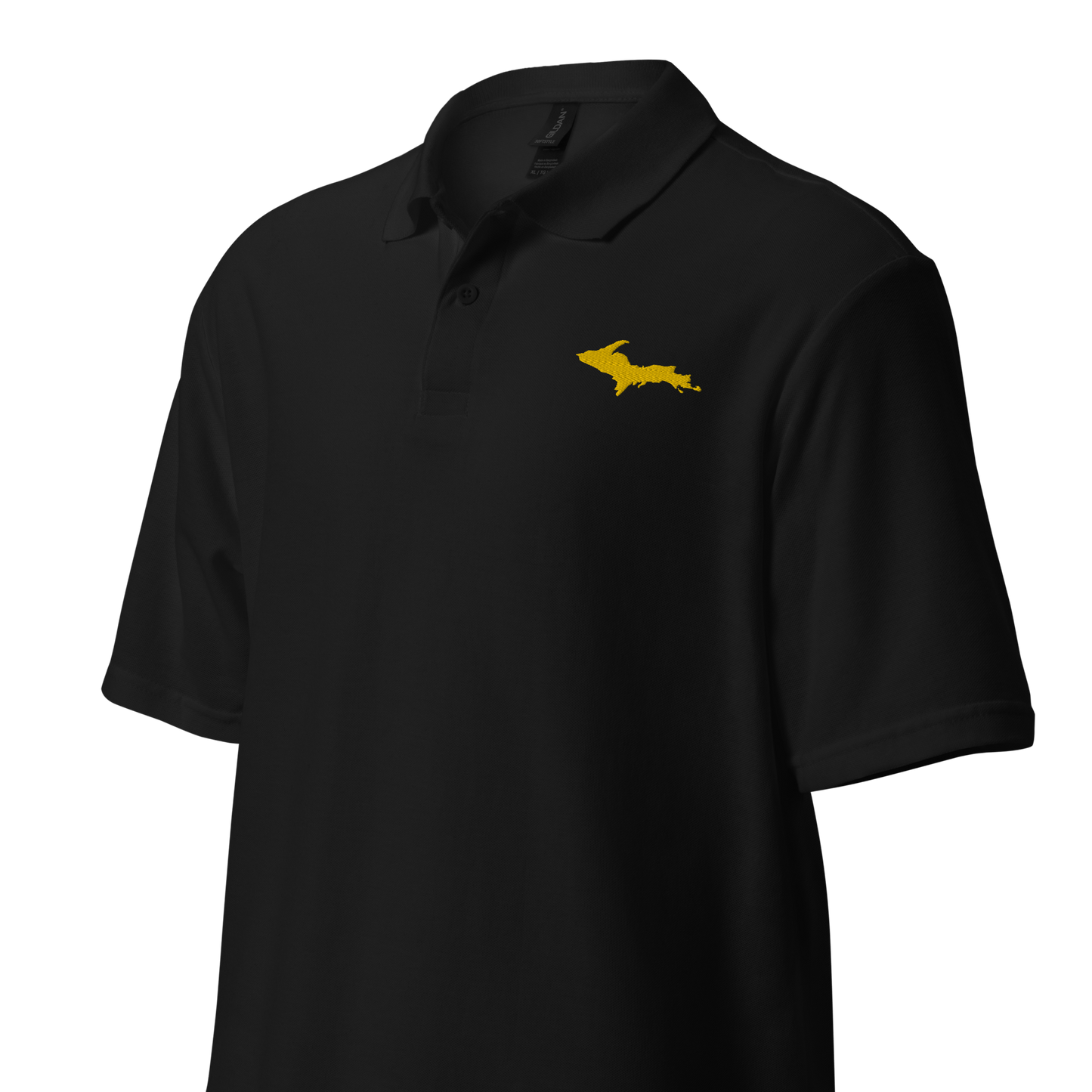 Michigan Upper Peninsula Polo Shirt (w/ Gold UP Outline) | Unisex Pique