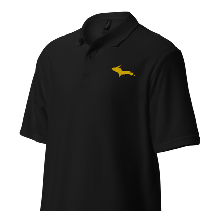 Michigan Upper Peninsula Polo Shirt (w/ Gold UP Outline) | Unisex Pique